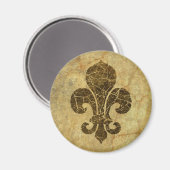 Abgenutzte Fleur De Lis Magnet (Vorderseite/Rückseite)