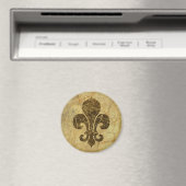 Abgenutzte Fleur De Lis Magnet (In Situ (Geschirrspüler))