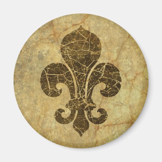 Abgenutzte Fleur De Lis Magnet (Vorne)
