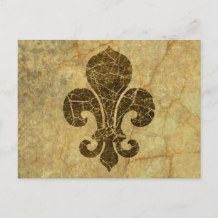 Abgenutzte Fleur De Lis Postkarte