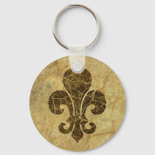 Abgenutzte Fleur De Lis Schlüsselanhänger