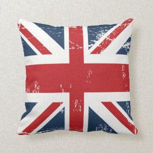 Abgenutzte Grunge-UK-Flagge Union Jack Alter Look Kissen