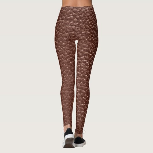Abgenutzte Imitate Brown Leather Leggings (Rückseite)
