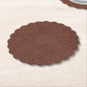 Abgenutzte Imitate Brown Leather Untersetzer (angewinkelt)