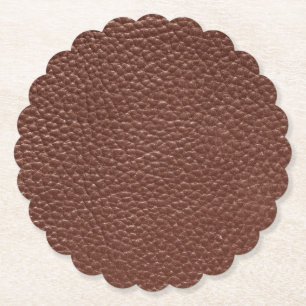 Abgenutzte Imitate Brown Leather Untersetzer