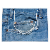 Abgenutzte Jeans-Geschenk-Tasche - groß Große Geschenktüte (Vorderseite)