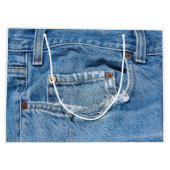 Abgenutzte Jeans-Geschenk-Tasche - groß Große Geschenktüte (Rückseite)