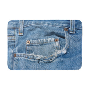 Abgenutzte Jeans-mittlere Bad-Matte Badematte