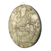 Abgenutzte PapierWeltkarte Dartscheibe (Vorderseite rechts)