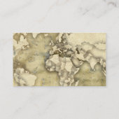 Abgenutzte PapierWeltkarte Visitenkarte (Rückseite)