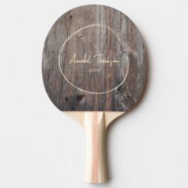 Abgenutzte Planken Name im gezogenen Kreis Tischtennis Schläger