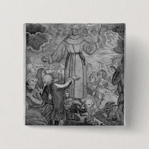 Abgenutzte Stelle Junipero Serra Button