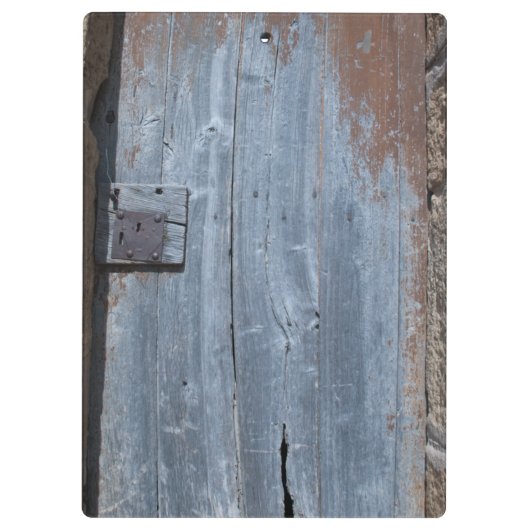 Abgenutzte und robuste Holztür Klemmbrett (Rückseite)