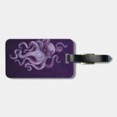 Abgenutzte Vintage Kraken-Illustration - lila Gepäckanhänger (Rückseite horizontal)
