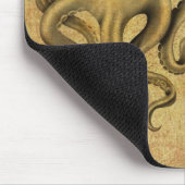 Abgenutzte Vintage Kraken-Illustration Mousepad (Ecke)