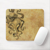 Abgenutzte Vintage Kraken-Illustration Mousepad (Mit Mouse)