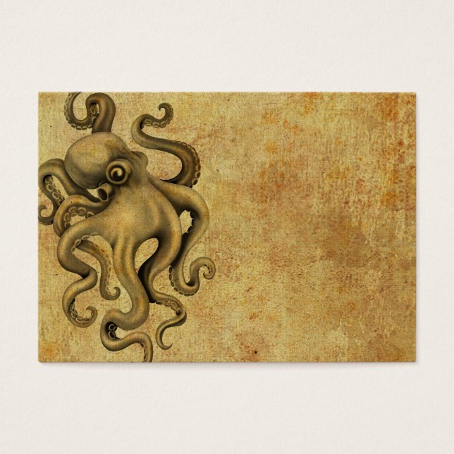Abgenutzte Vintage Octopus-Illustration (Vorderseite)