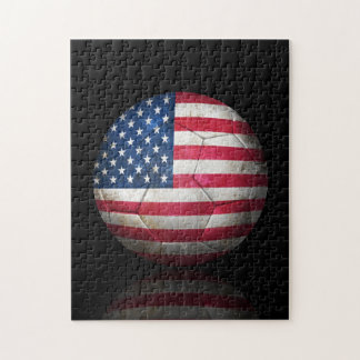 Abgenutzter Flagge-Fußball-Fußball Puzzle