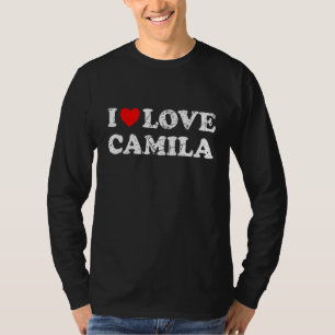 Abgenutzter Grunge-Stil I Love Camila T-Shirt