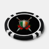 Abgenutzter irischer Flaggenschild und Schwerter m Pokerchips (Einzeln)