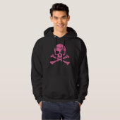 Abgenutzter Rosa Schädel und Kreuze Hoodie (Vorne ganz)