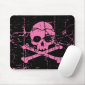 Abgenutzter Rosa Schädel und Kreuze Mousepad (Mit Mouse)
