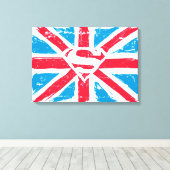 Abgenutzter S-Schild über der Flagge Leinwanddruck (Insitu (Holzboden))