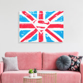 Abgenutzter S-Schild über der Flagge Leinwanddruck (Insitu (Wohnzimmer))