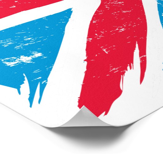 Abgenutzter S-Schild über der Flagge Poster (Ecke)