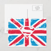 Abgenutzter S-Schild über der Flagge Postkarte (Vorne/Hinten)