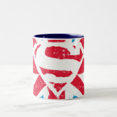 Abgenutzter S-Schild über der Flagge Zweifarbige Tasse (Mittel)