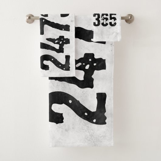 Abgenutzter und kratzter Text Workout 247365 rusti Badhandtuch Set (Insitu)