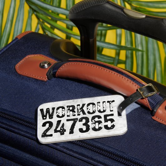 Abgenutzter und kratzter Text Workout 247365 rusti Gepäckanhänger (Vorderseite Insitu 3)