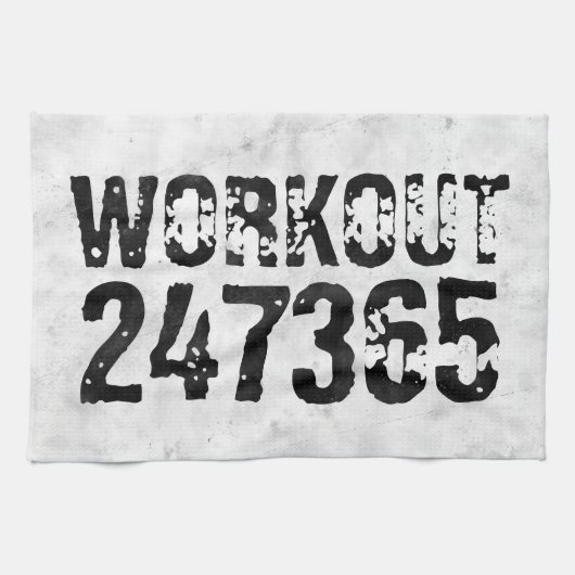 Abgenutzter und kratzter Text Workout 247365 rusti Geschirrtuch (Horizontal)