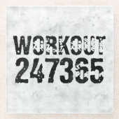 Abgenutzter und kratzter Text Workout 247365 rusti Glasuntersetzer (Vorderseite)