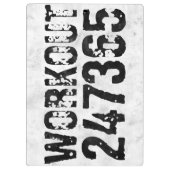 Abgenutzter und kratzter Text Workout 247365 rusti Klemmbrett (Rückseite)