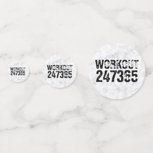 Abgenutzter und kratzter Text Workout 247365 rusti Konfetti (Vorderseiten)