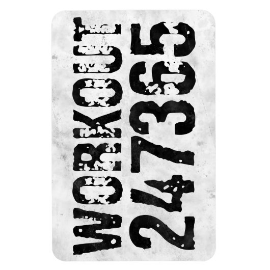 Abgenutzter und kratzter Text Workout 247365 rusti Magnet (Vertikal)