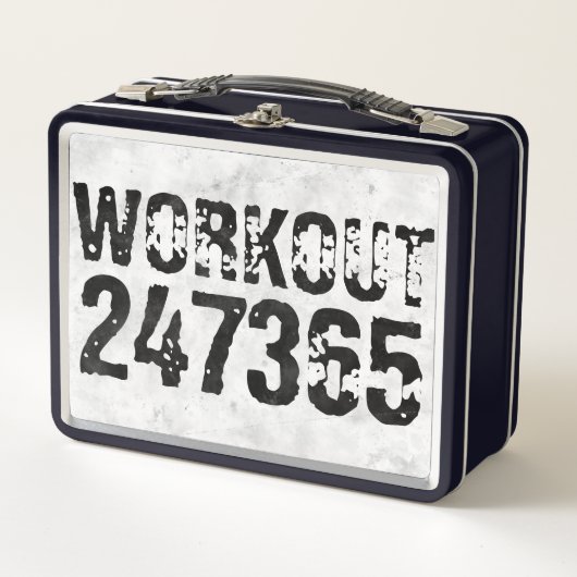 Abgenutzter und kratzter Text Workout 247365 rusti Metall Brotdose (Vorderseite)