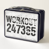 Abgenutzter und kratzter Text Workout 247365 rusti Metall Brotdose (Vorderseite)