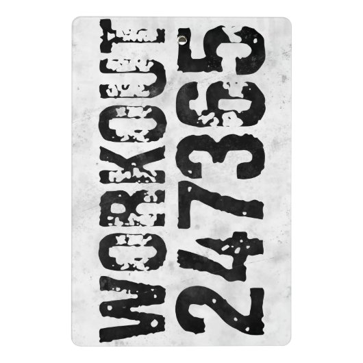 Abgenutzter und kratzter Text Workout 247365 rusti Mini Klemmbrett (Rückseite)