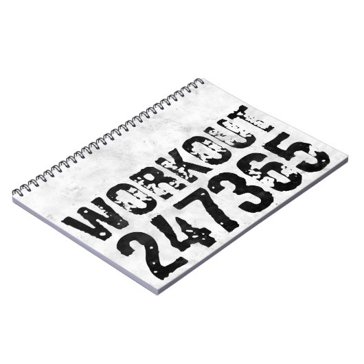 Abgenutzter und kratzter Text Workout 247365 rusti Notizblock (Linke Seite)
