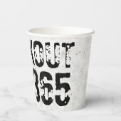 Abgenutzter und kratzter Text Workout 247365 rusti Pappbecher (Rückseite)