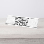 Abgenutzter und kratzter Text Workout 247365 rusti Schreibtischnamensplakette (Vorderseite )