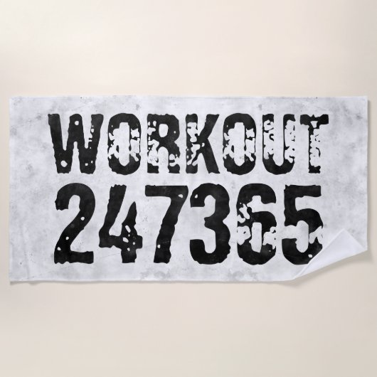 Abgenutzter und kratzter Text Workout 247365 rusti Strandtuch (Vorderseite)