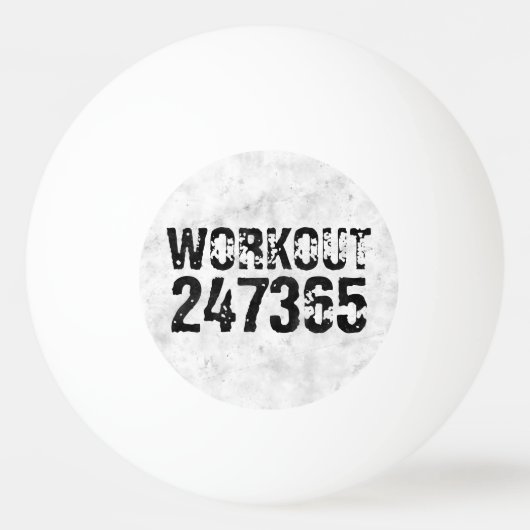 Abgenutzter und kratzter Text Workout 247365 rusti Tischtennisball (Vorderseite)