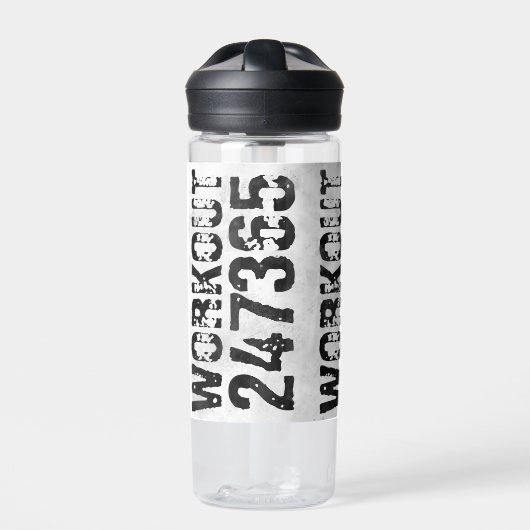 Abgenutzter und kratzter Text Workout 247365 rusti Trinkflasche (Vorderseite)