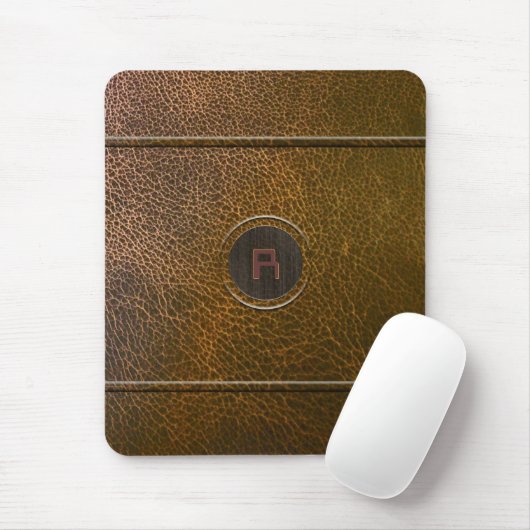 Abgenutztes braunes Lederlook nach Maß Mousepad (Mit Mouse)