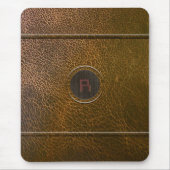 Abgenutztes braunes Lederlook nach Maß Mousepad (Vorne)