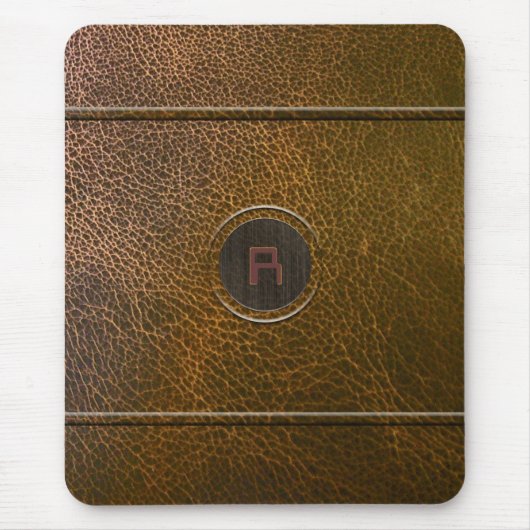Abgenutztes braunes Lederlook nach Maß Mousepad (Vorne)